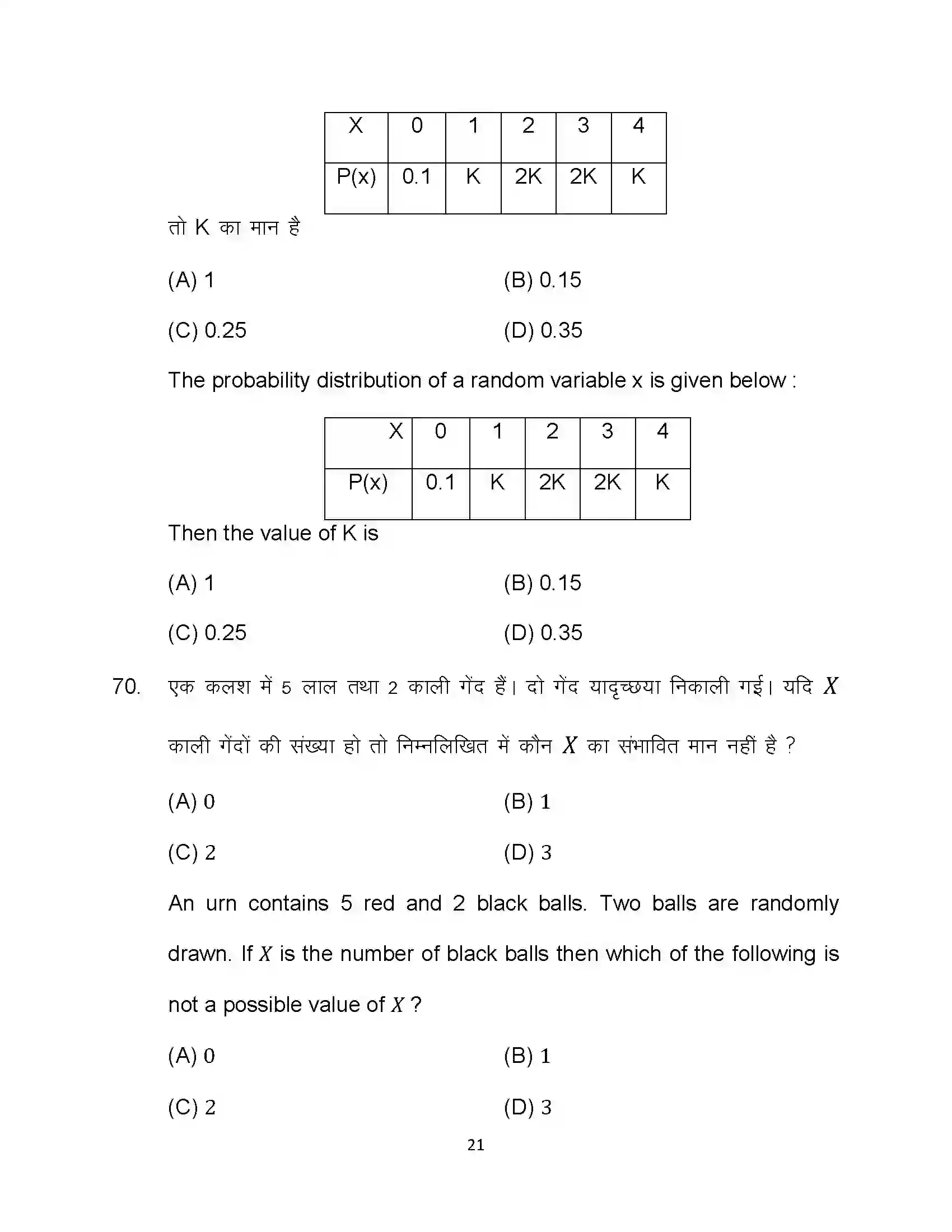 Bihar Board Class 12th 2024 Maths Sample Paper 21