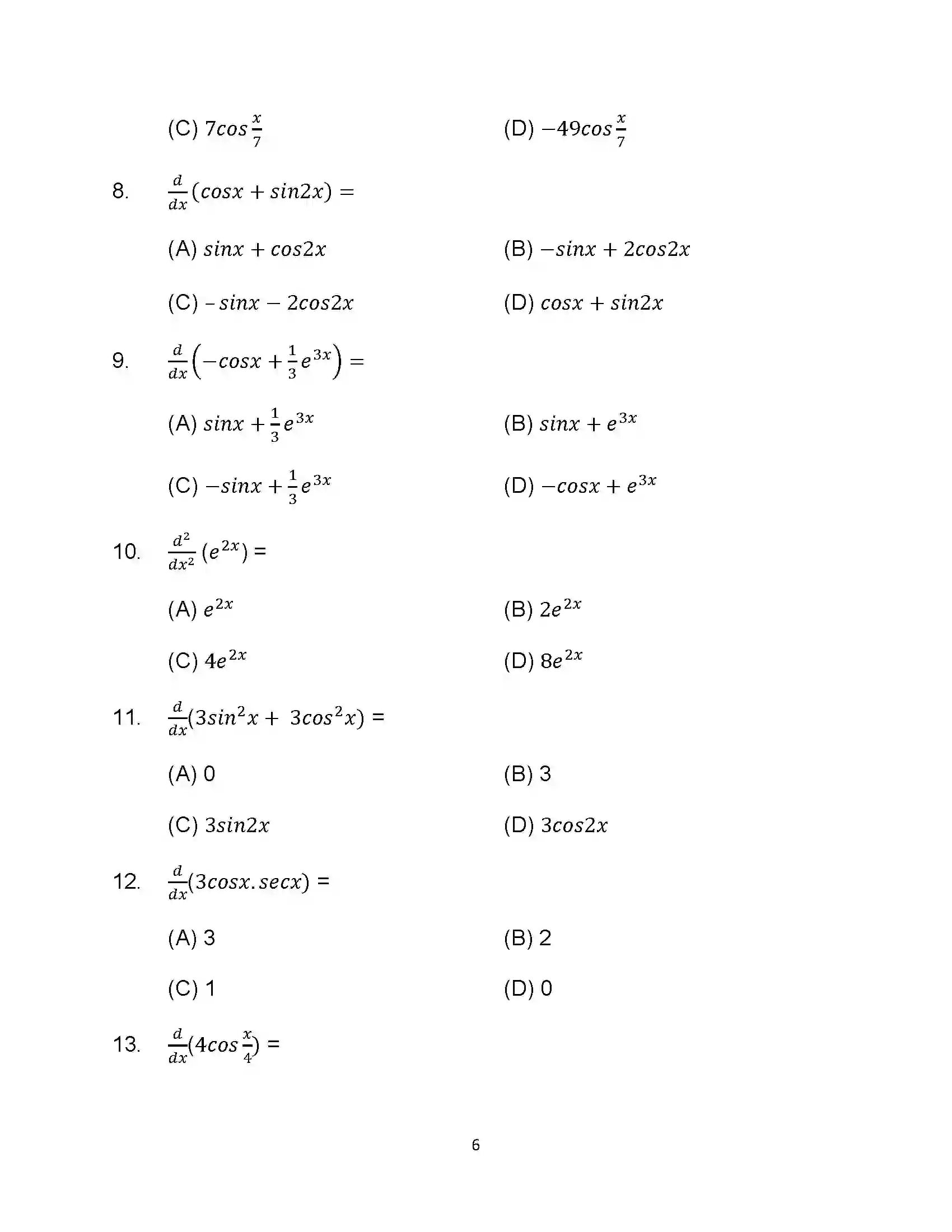 Bihar Board Class 12th 2024 Maths Sample Paper 6
