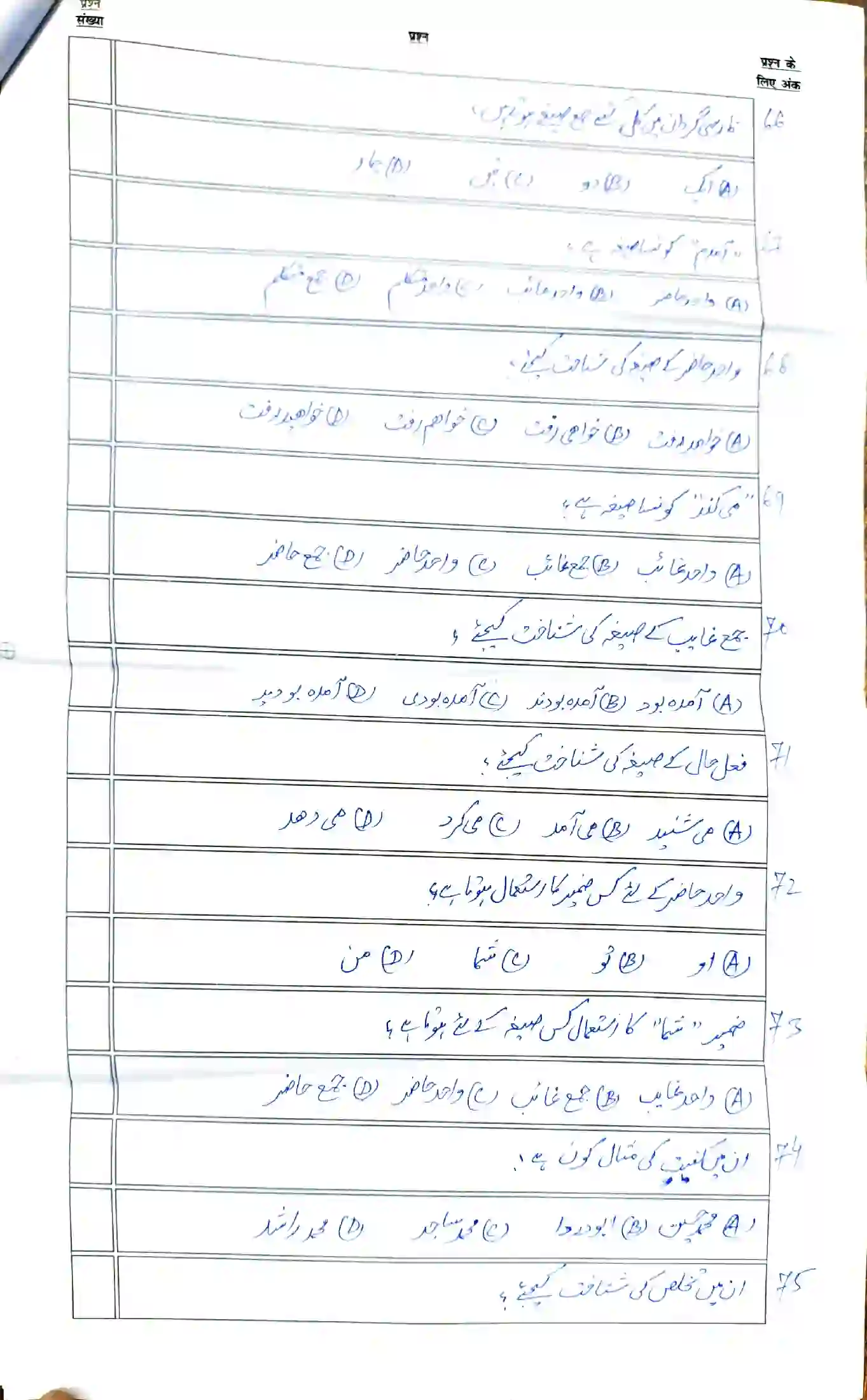 Bihar Board Class 12th 2026 Persian Sample Paper 10