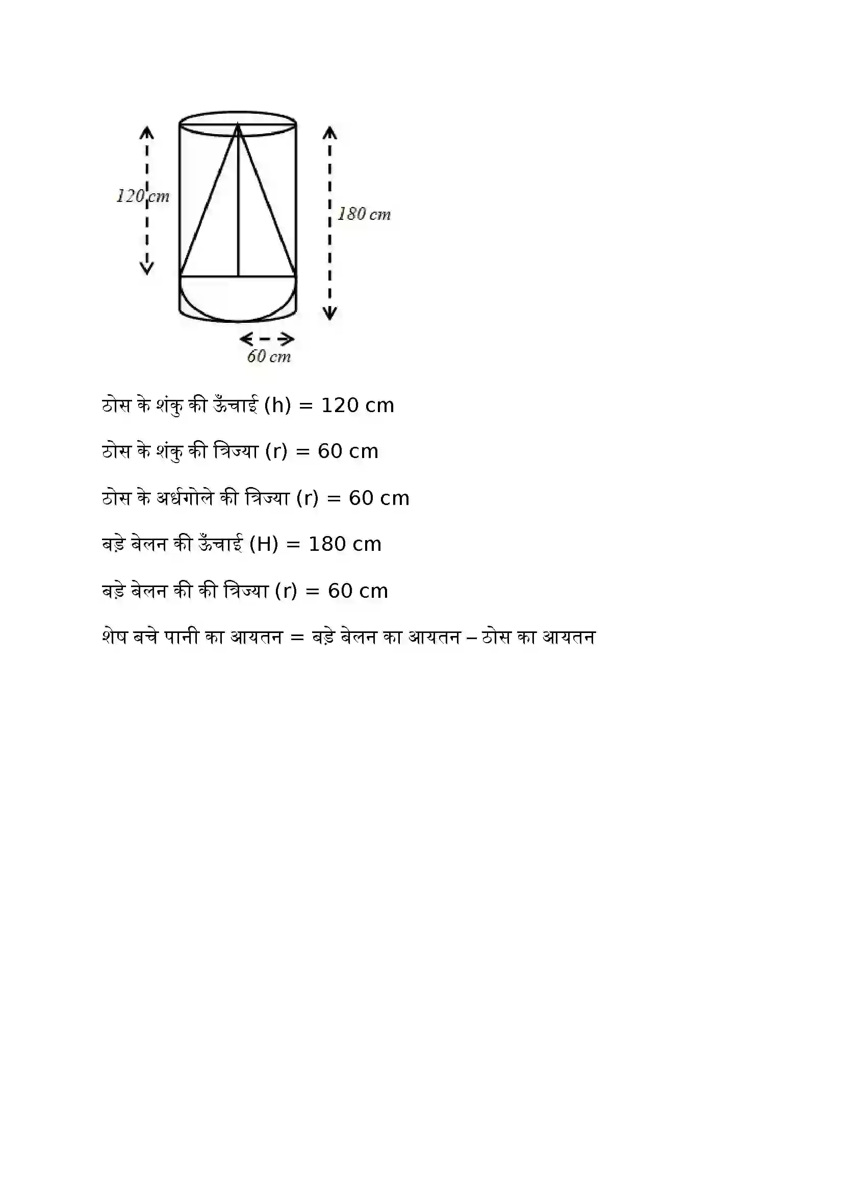 Bihar Board Class 10th Maths (गणित) Chapter 13 (पृष्ठीय क्षेत्रफल और आयतन) Solution 23