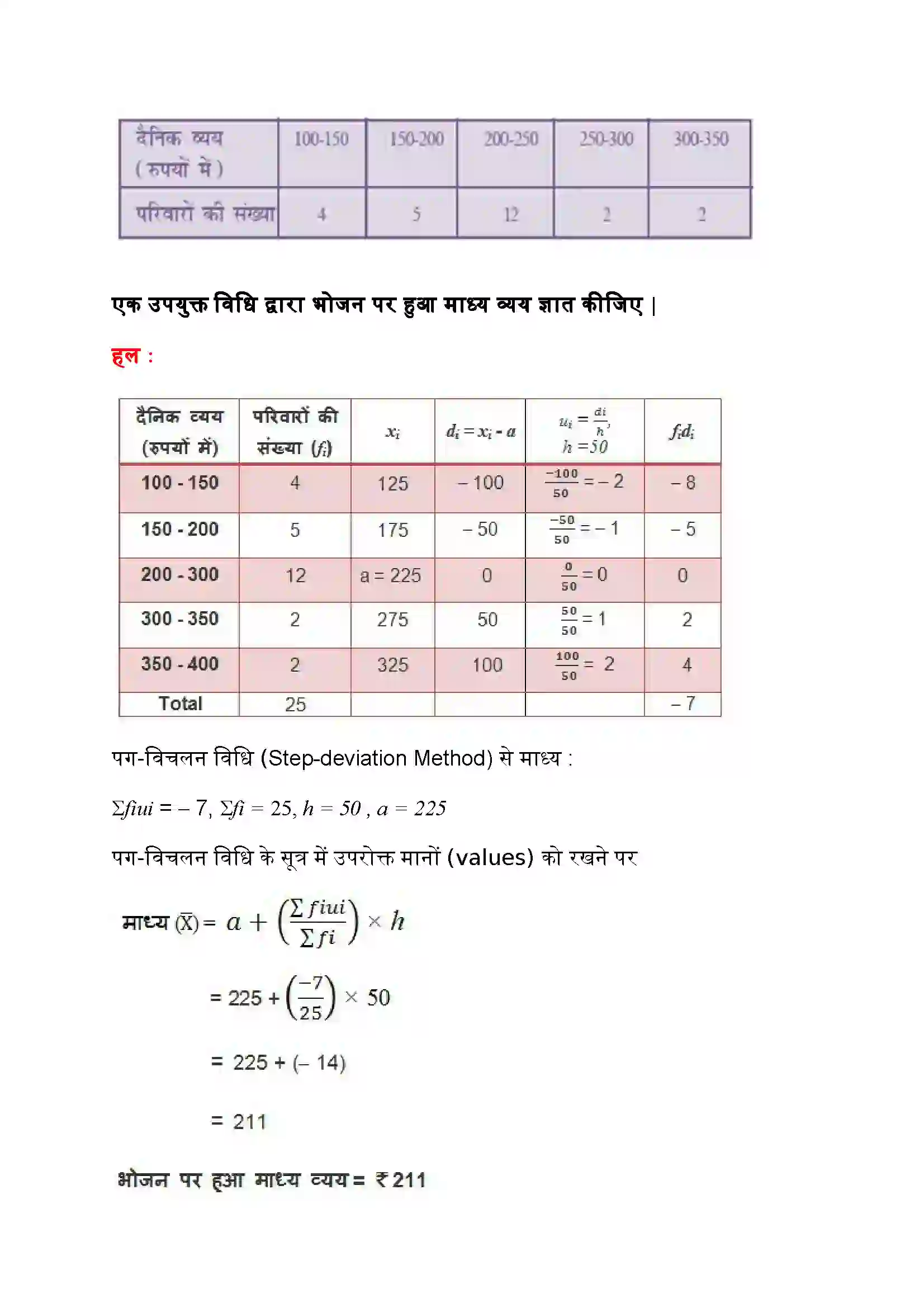 Bihar Board Class 10th Maths (गणित) Chapter 14 (सांख्यिकी) Solution 8