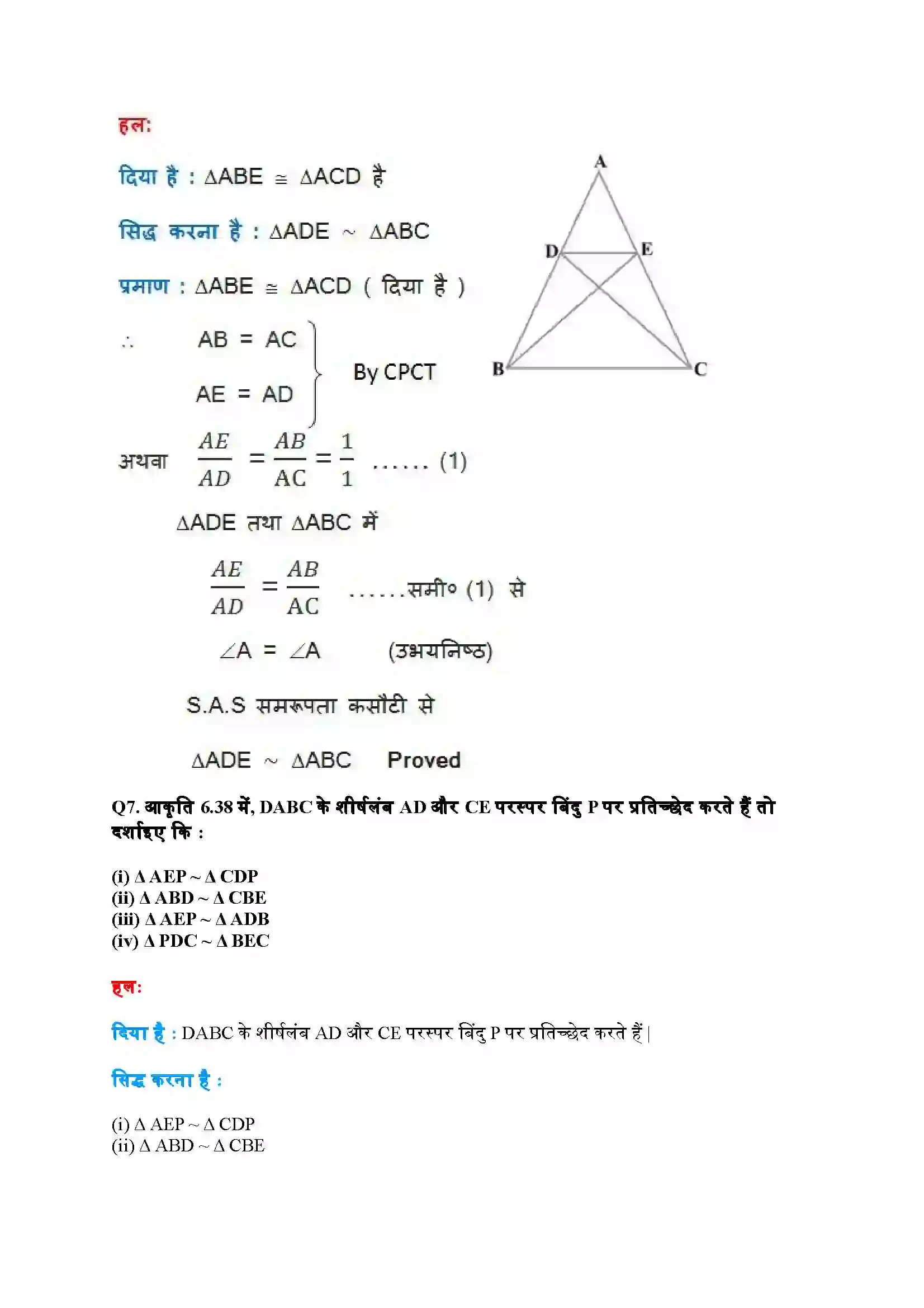 Bihar Board Class 10th Maths (गणित) Chapter 6 (त्रिभुज) Solution 21