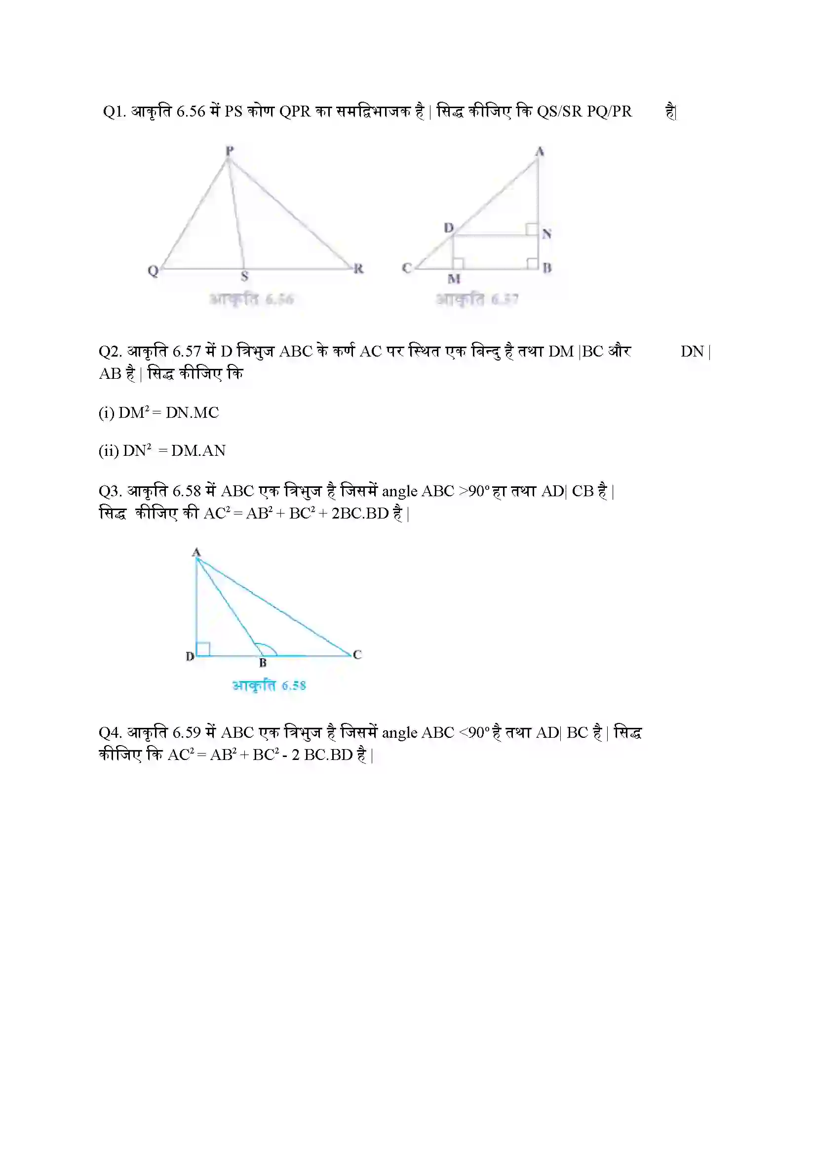 Bihar Board Class 10th Maths (गणित) Chapter 6 (त्रिभुज) Solution 51