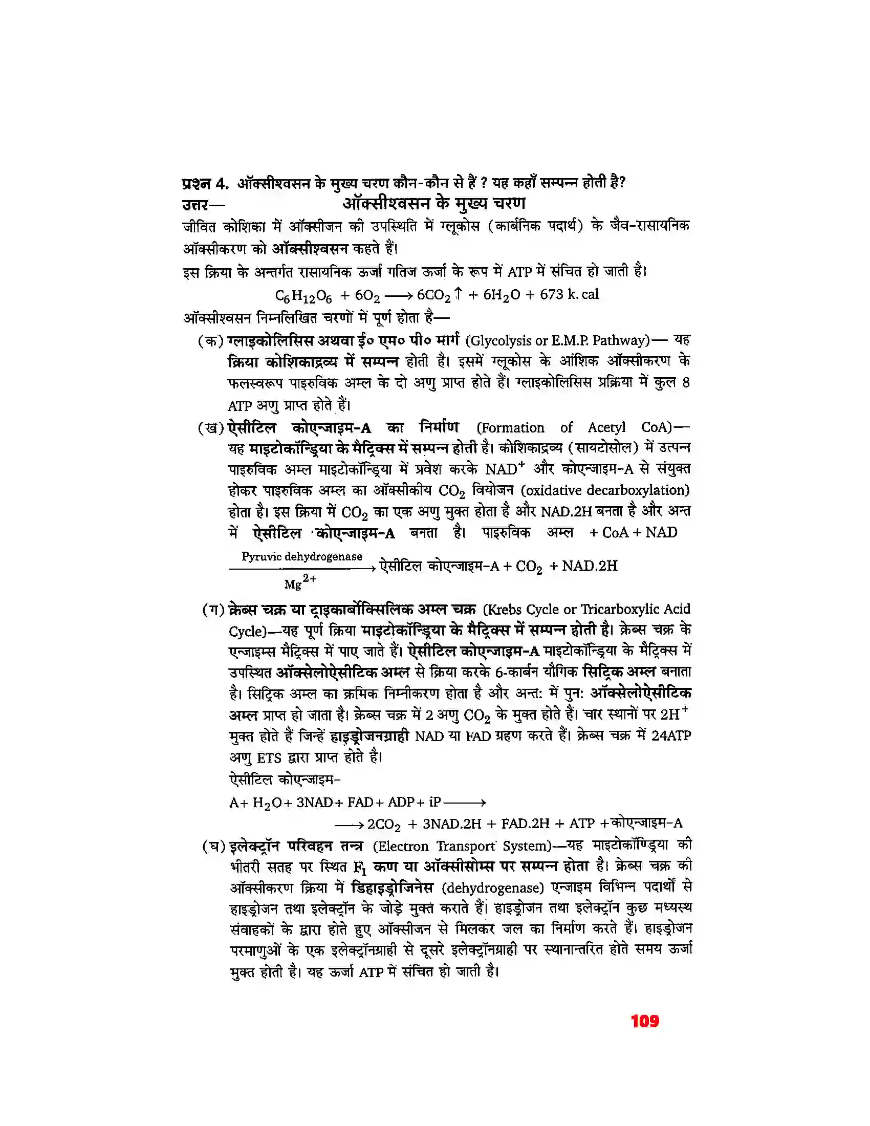 Bihar Board Class 11th Biology (जीव विज्ञान) Chapter 14 (पादप में श्वसन) Solution 3