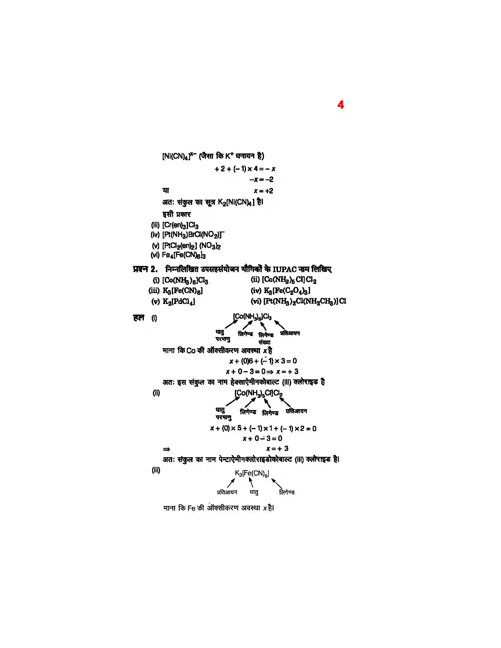 Bihar Board Class 12th Chemistry (रसायन विज्ञान) Chapter 9 (उपसहसंयोजक यौगिक) Solution 2