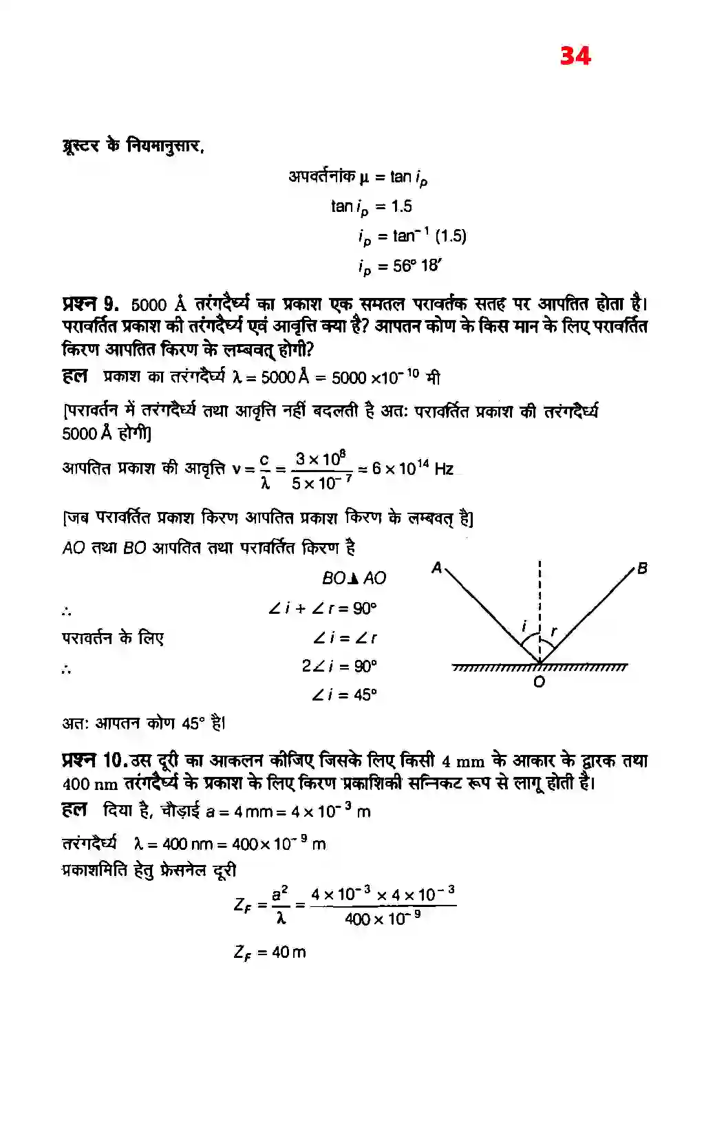 Bihar Board Class 12th Physics (भौतिक विज्ञान) Chapter 10 (तरंग प्रकाशिकी) Solution 6