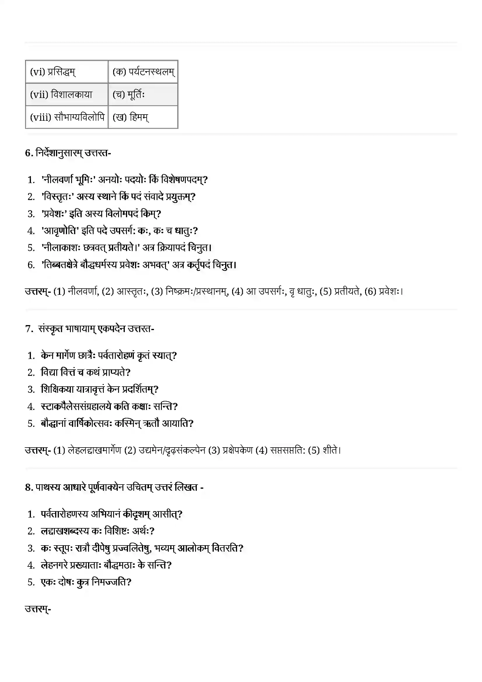 Bihar Board Class 12th Sanskrit (संस्कृत) Chapter 5 (अहो! राजते कीद्रीशीयं हिमानी) Solution 4