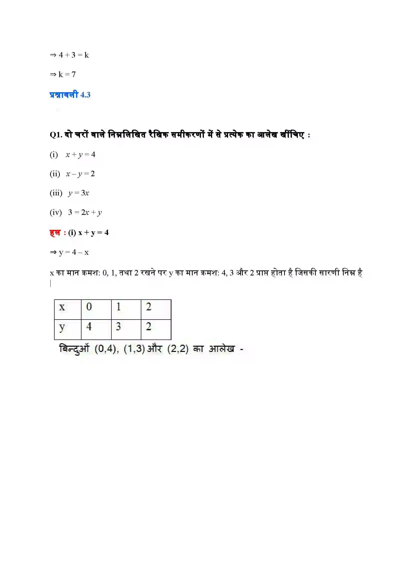 Bihar Board Class 9th Maths (गणित) Chapter 4 (दो चरों वाले रैखिक समीकरण) Solution 9