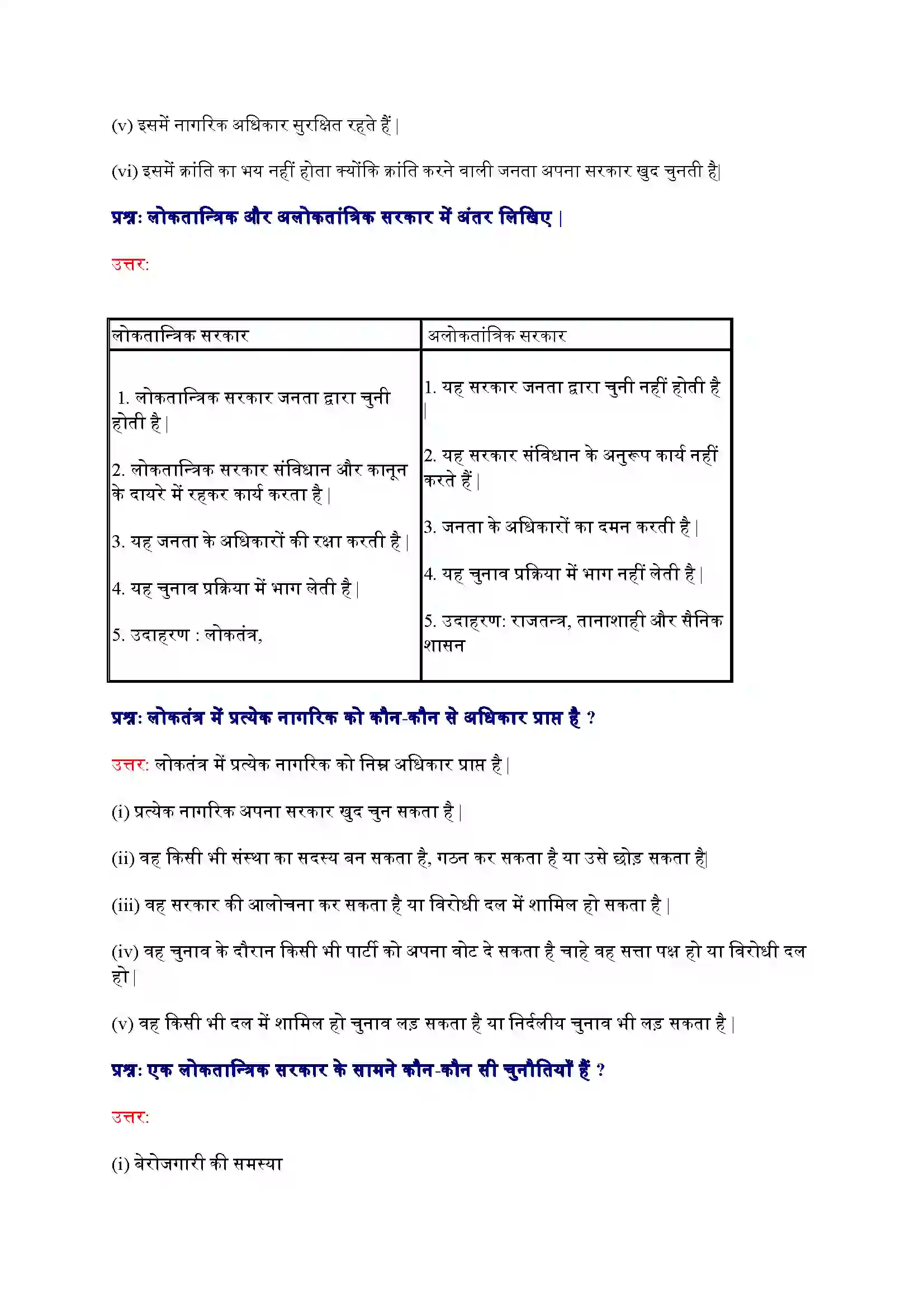 Bihar Board Class 9th Political Science (राजनीती शास्त्र) Chapter 2 (लोकतंत्र क्या लोकतंत्र क्यों) Solution 3