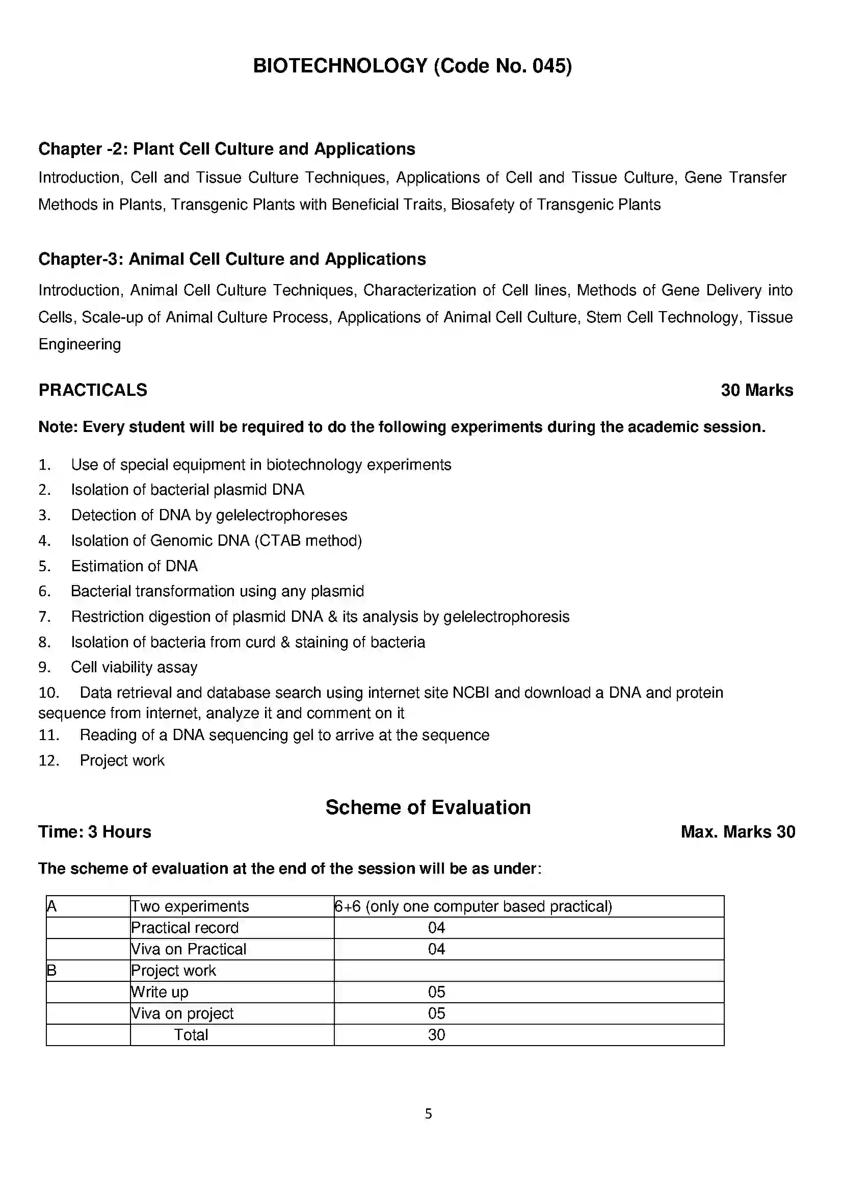 Bihar Board Class 12th 2020 Bio – Technology Syllabus 5