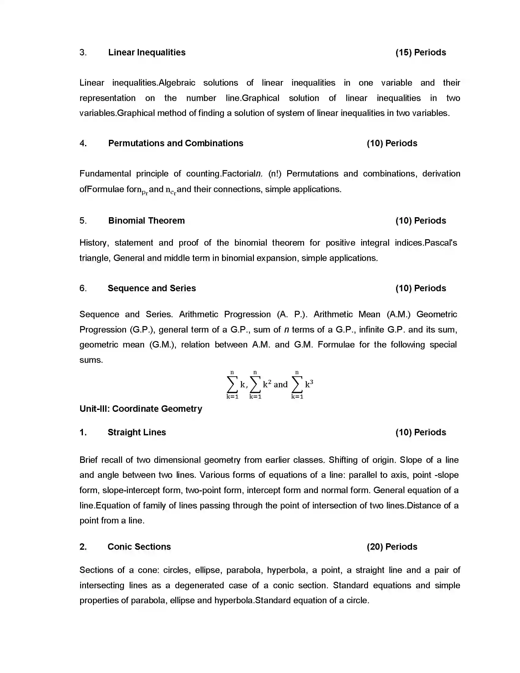 Bihar Board Class 12th 2020 Mathematics Syllabus 4