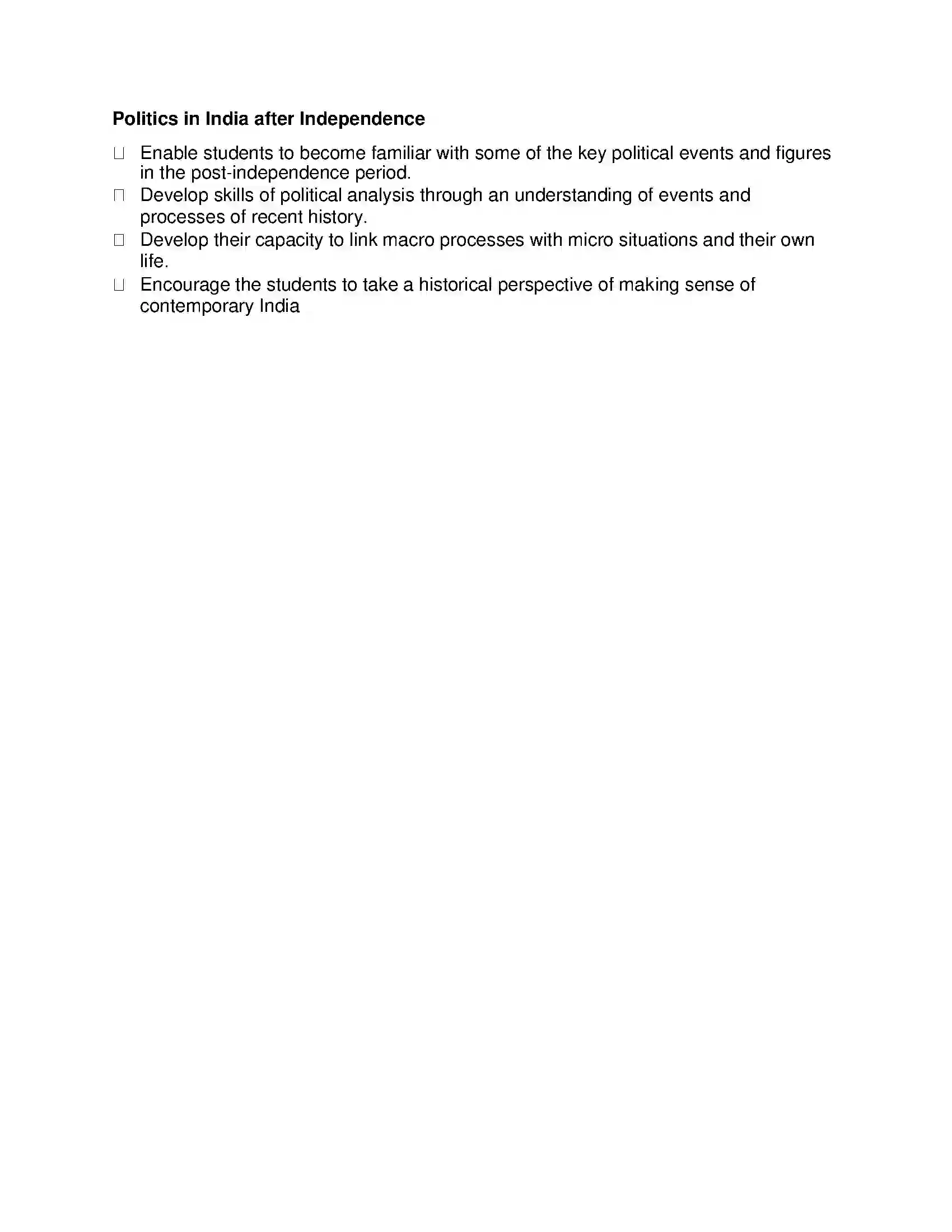 Bihar Board Class 12th 2020 Political Science Syllabus 2